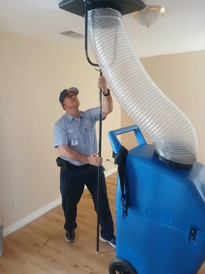 Mini Split Installation technician using HEPA equipment in Montgomery